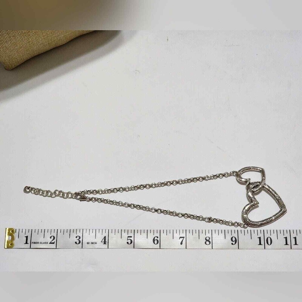Brighton Silver Interlocking Hearts Necklace Scro… - image 6